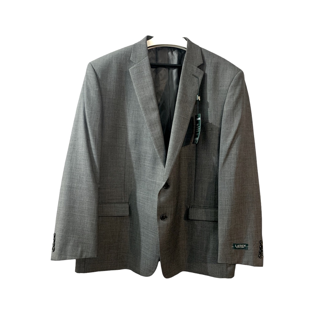 Lauren Ralph Lauren New Blazer Jacket Loomis Ultraflex Grey 50 Regular 100% Wool